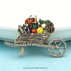 PENDRA Veggiecart Vintage Vegetable Cart Brooch