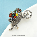 PENDRA Veggiecart Vintage Vegetable Cart Brooch