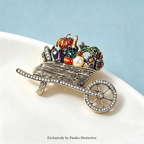 PENDRA Veggiecart Vintage Vegetable Cart Brooch