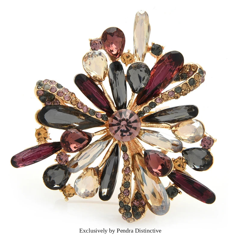 PENDRA Versailles Crystal Palace Flower Brooch