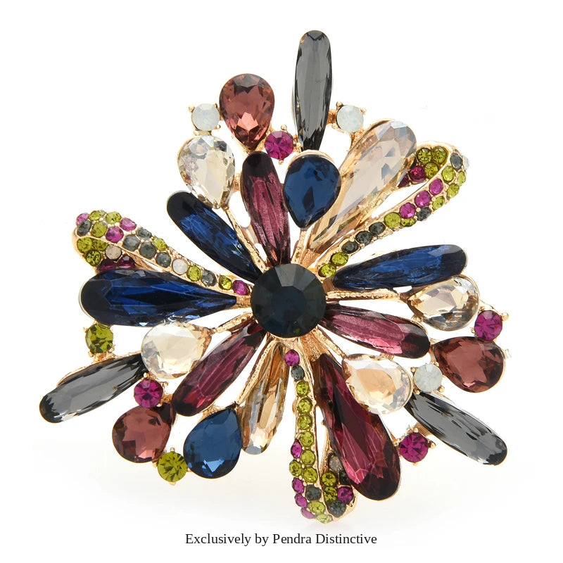 PENDRA Versailles Crystal Palace Flower Brooch