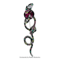 PENDRA Vintage Crystal Snake Brooch