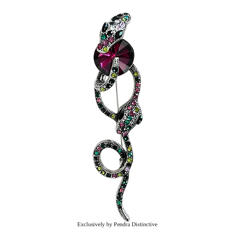 PENDRA Vintage Crystal Snake Brooch