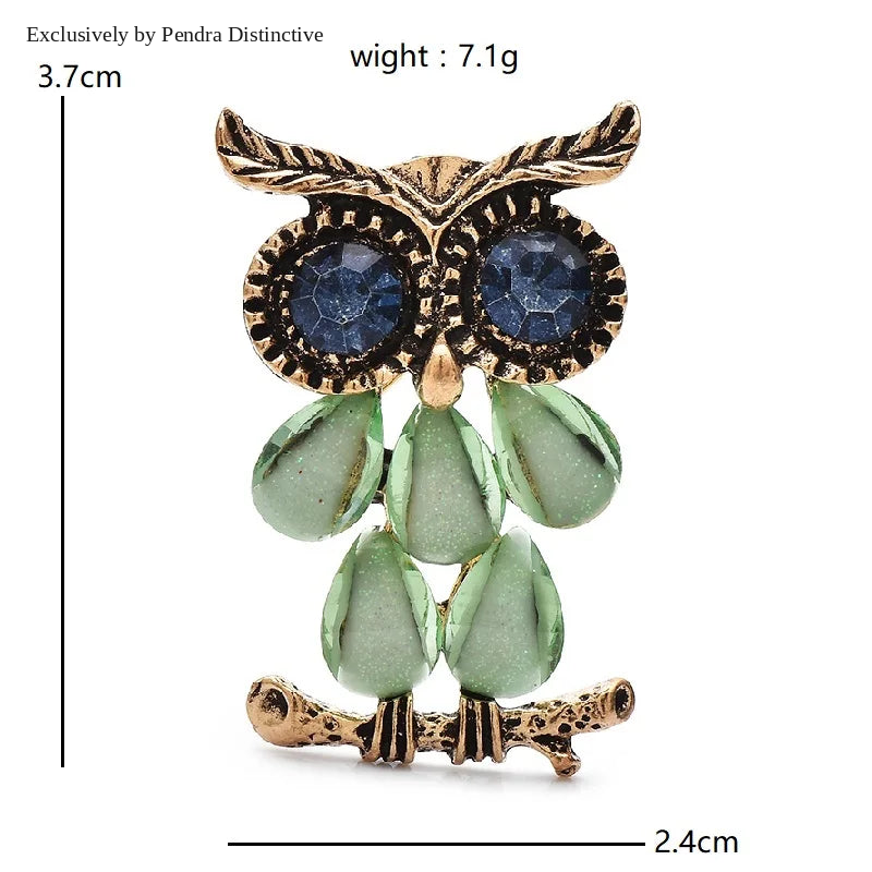 PENDRA Vintage Cute Owl Brooch