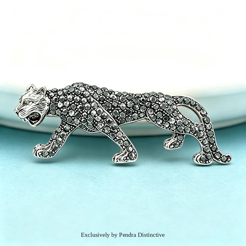 PENDRA Vintage Fierce-looking Leopard Brooch