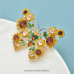 PENDRA Vintage Flower Butterfly Brooch