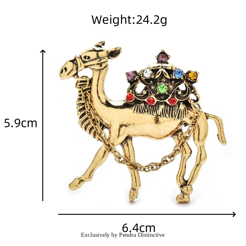 PENDRA Vintage Lovely Camel Brooch