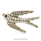 PENDRA Vintage Pearl Swallow Brooch