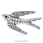 PENDRA Vintage Pearl Swallow Brooch