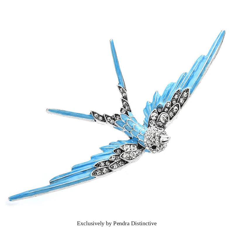 PENDRA Vintage Swallow Enamel Brooch