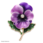 PENDRA Viola February Birthday Enamel Pansy Brooch