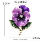 PENDRA Viola February Birthday Enamel Pansy Brooch