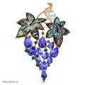 PENDRA Violetta Purple Rhinestone Grape Brooch