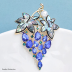 PENDRA Violetta Purple Rhinestone Grape Brooch