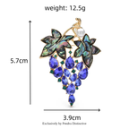PENDRA Violetta Purple Rhinestone Grape Brooch