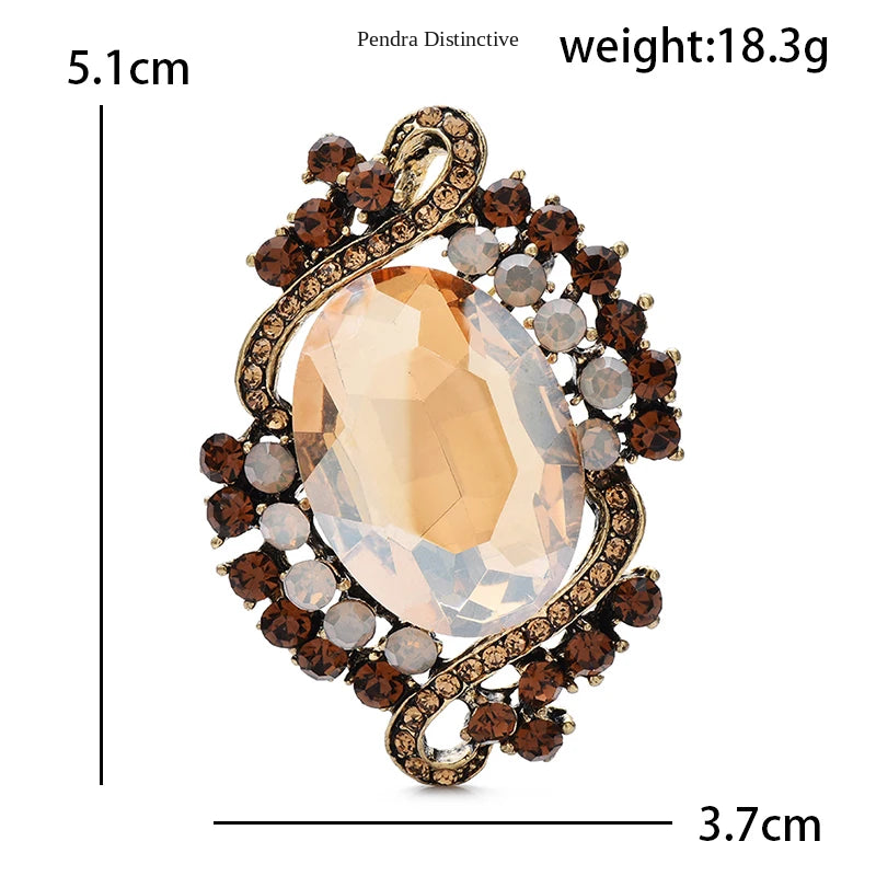 PENDRA Virelle2 Geometric Brooch