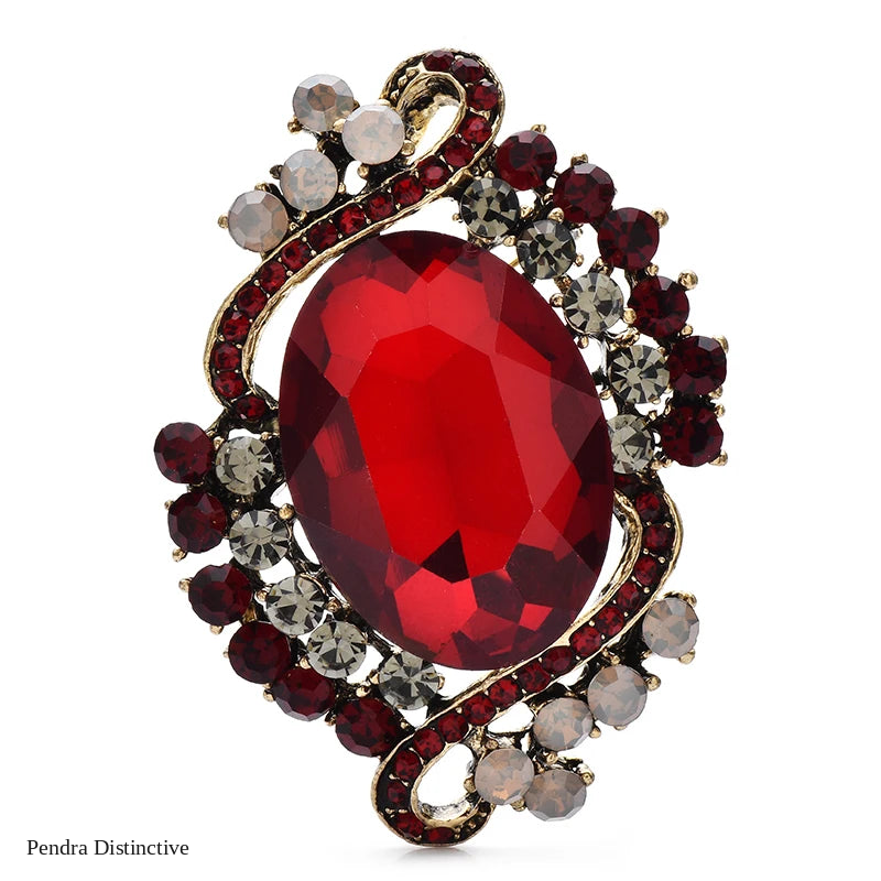 PENDRA Virelle2 Geometric Brooch