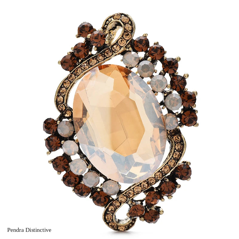 PENDRA Virelle2 Geometric Brooch