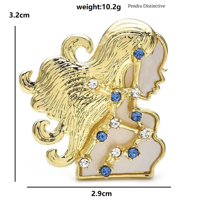PENDRA Designer Constellations Virgo Brooch
