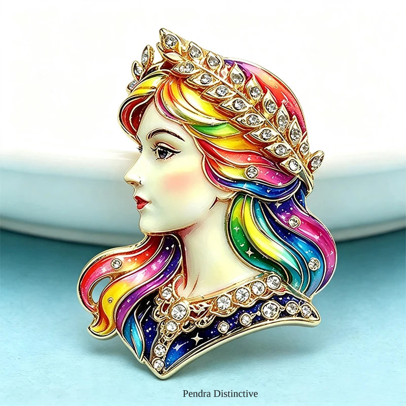 PENDRA Beautiful Lady Virgo Zodiac Brooch