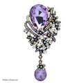 PENDRA Waterdrop Crystal Flower Brooch