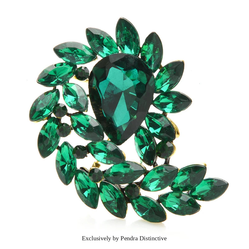 PENDRA Waterdrop Royale Crystal Flower Brooch