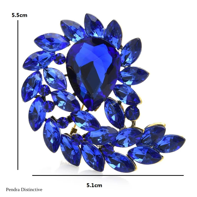 PENDRA Waterdrop Royale Crystal Flower Brooch