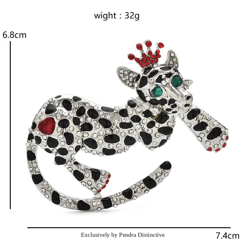 PENDRA Wear Crown Leopard Brooch