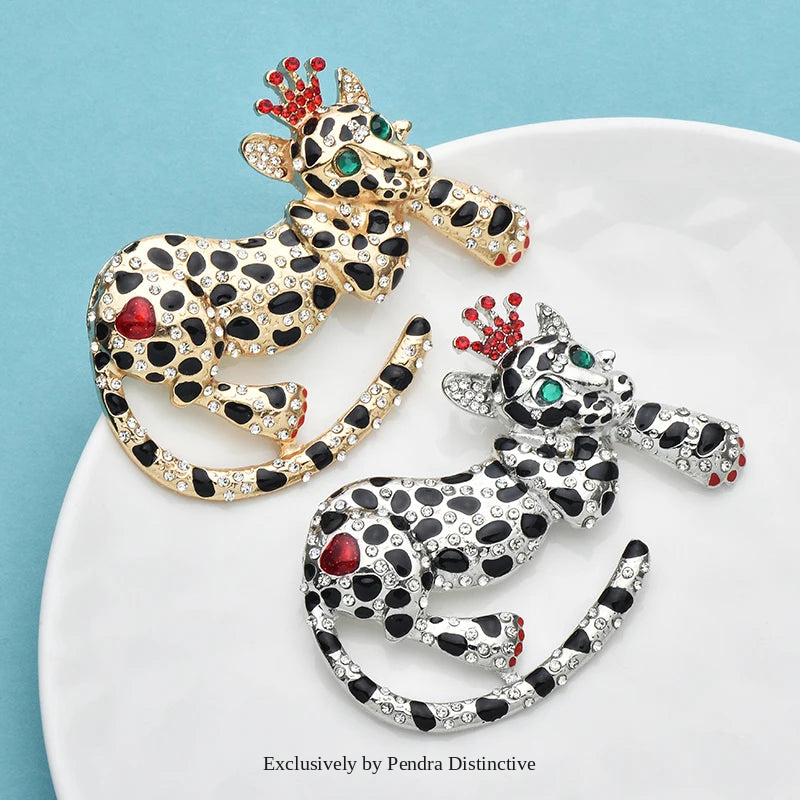 PENDRA Wear Crown Leopard Brooch
