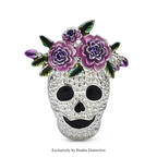PENDRA Wear Flowers Skull Brooch