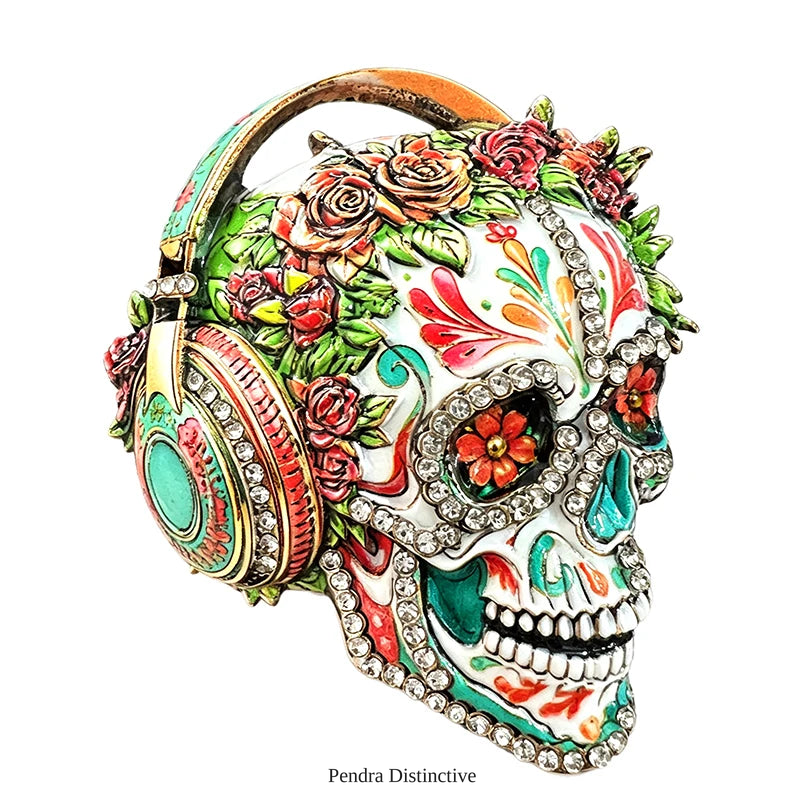 PENDRA Wear Headphone Skull Brooch