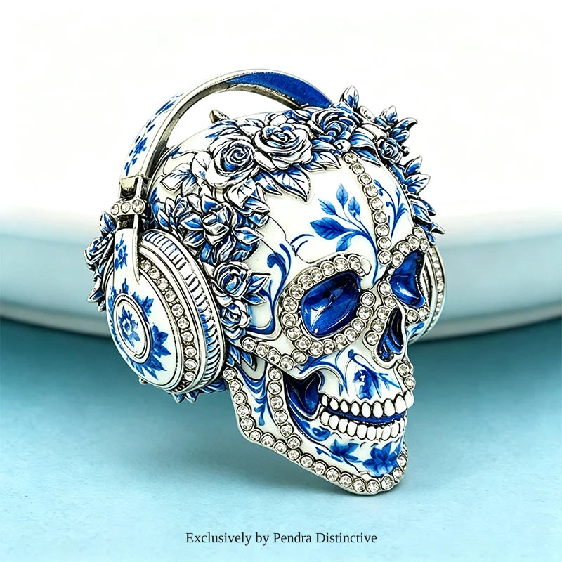 PENDRA Wear Headphone Skull Brooch