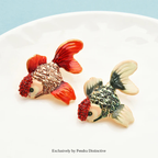 PENDRA Wear Red Hat Goldfish Brooch