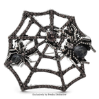 PENDRA Web Spider Rhinestone Insect Brooch