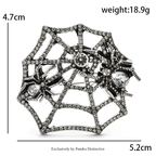 PENDRA Web Spider Rhinestone Insect Brooch