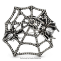 PENDRA Web Spider Rhinestone Insect Brooch