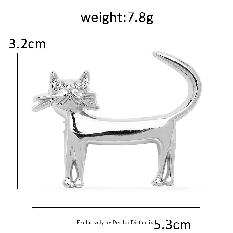 PENDRA Whisker Enamel Cat Brooch