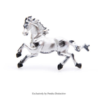 PENDRA White Black Enamel Horse Brooch