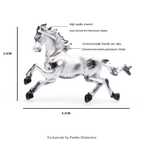 PENDRA White Black Enamel Horse Brooch