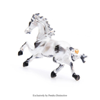 PENDRA White Black Enamel Horse Brooch