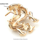PENDRA White Miracle Lucky Horse Enamel Brooch