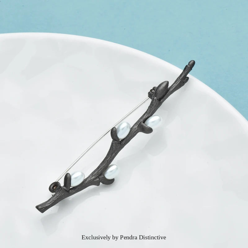 PENDRA Willow Pearl Branch Flower Brooch