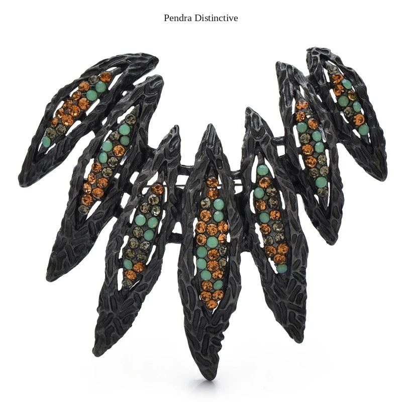 PENDRA Wingara 3-Color Vintage Rhinestone Wings Brooch