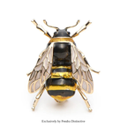 PENDRA Winged Wasp Enamel Insect Brooch
