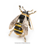 PENDRA Winged Wasp Enamel Insect Brooch
