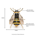 PENDRA Winged Wasp Enamel Insect Brooch