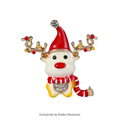 PENDRA Winterfawn Enamel Christmas Deer Brooch