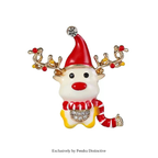PENDRA Winterfawn Enamel Christmas Deer Brooch