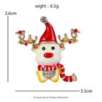 PENDRA Winterfawn Enamel Christmas Deer Brooch