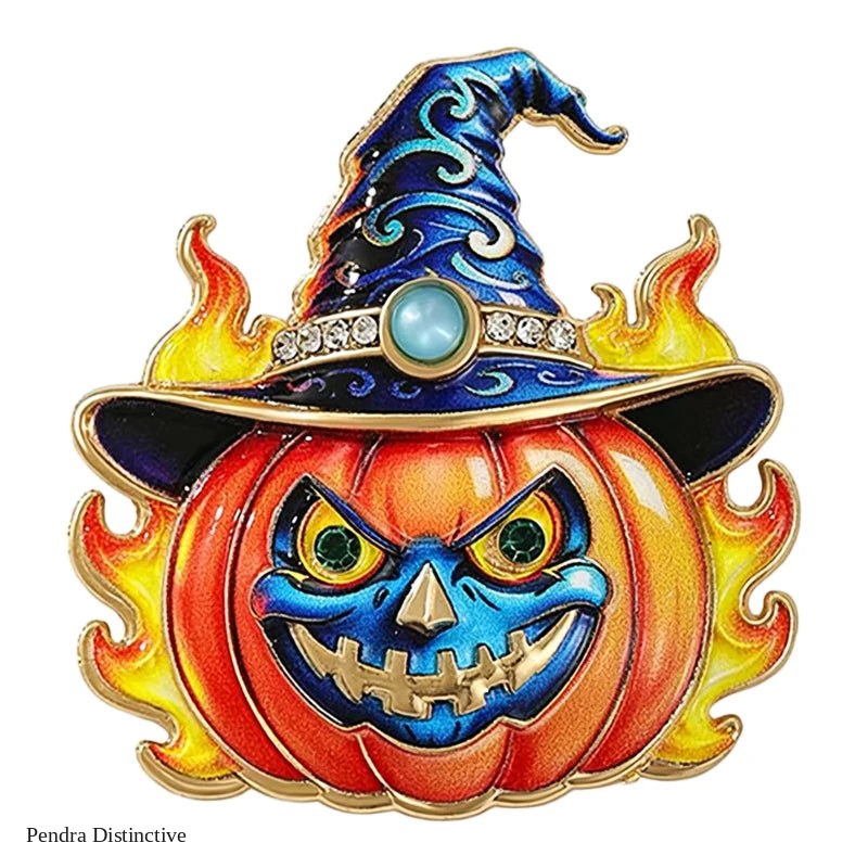 PENDRA Witchlight Pumpkin Lantern Brooch
